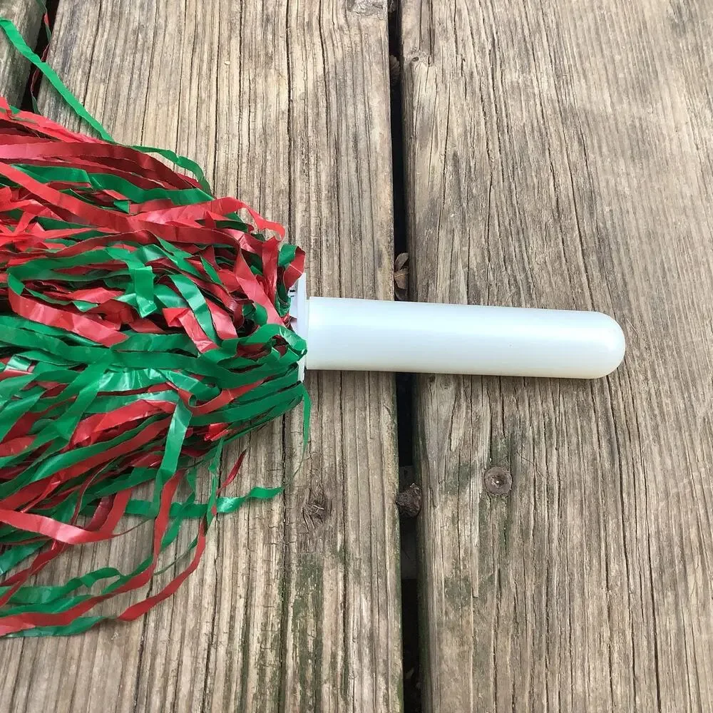 Vintage 90s Y2K Cheerleading Pom Poms Red Green 12